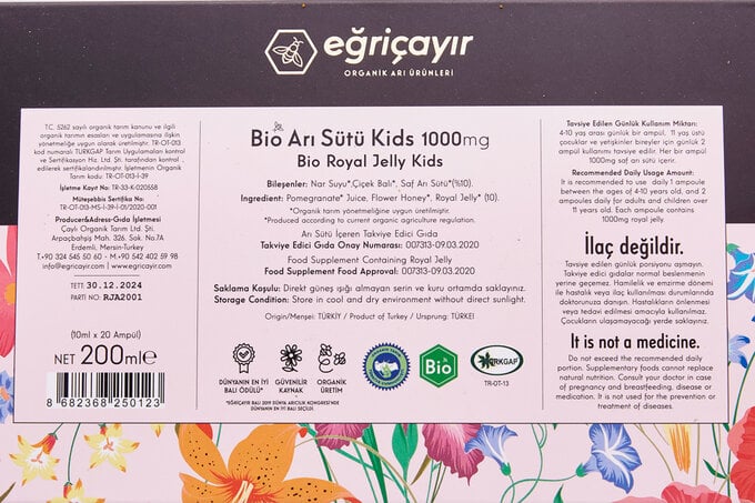 Eğriçayır Royal Jelly Kids - Royal Jelly 20 Ampullen 200 ml