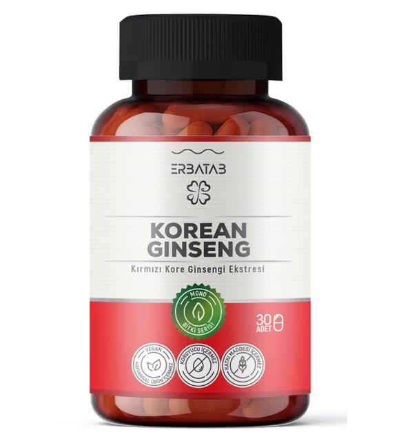 Erbatab Roter Koreanischer Ginseng-Extrakt – 60 Kapsül
