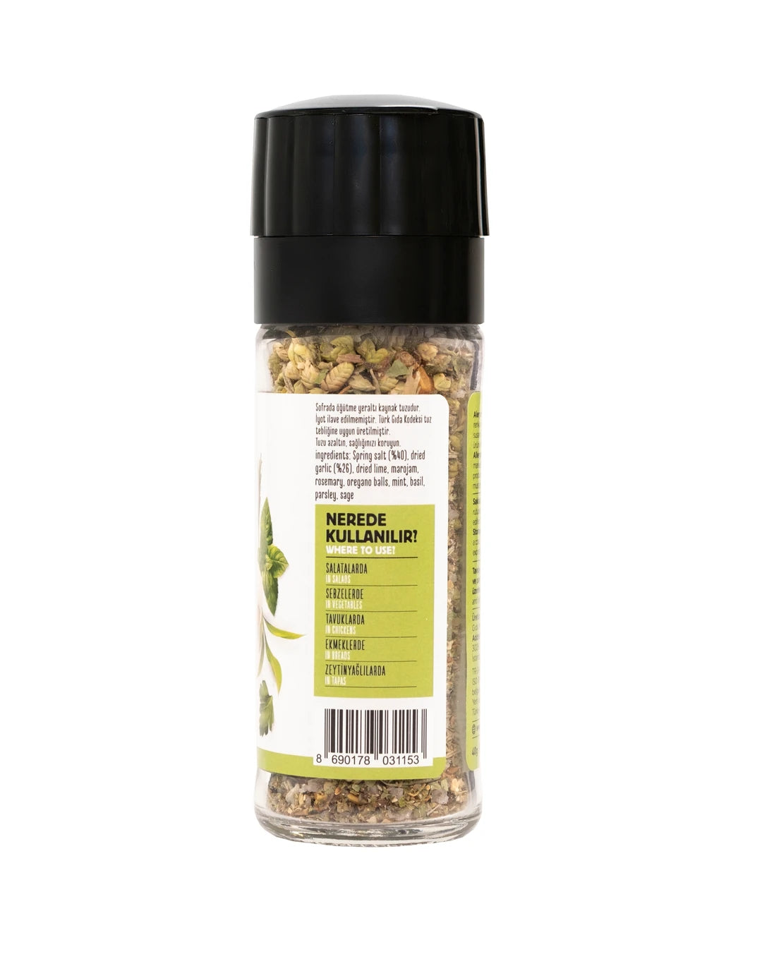 HAYFENE Ägäisches Kräuter-Knoblauch-Salzgewürz 40 gr (mit Mühlendeckel)