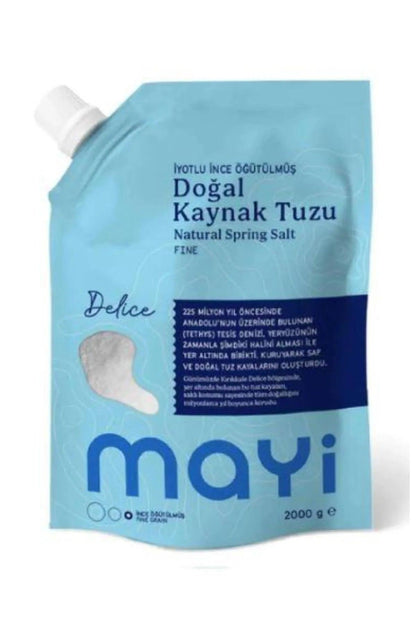 Mayi İyotlu 2 kg ince öğütülmüş doğal kaynak tuzu